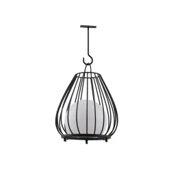 Lindby Dekorationsbelysning|Solcellelamper > LED-solcellelampe Kelda, sort, metal, 38 cm, dæmpbar.