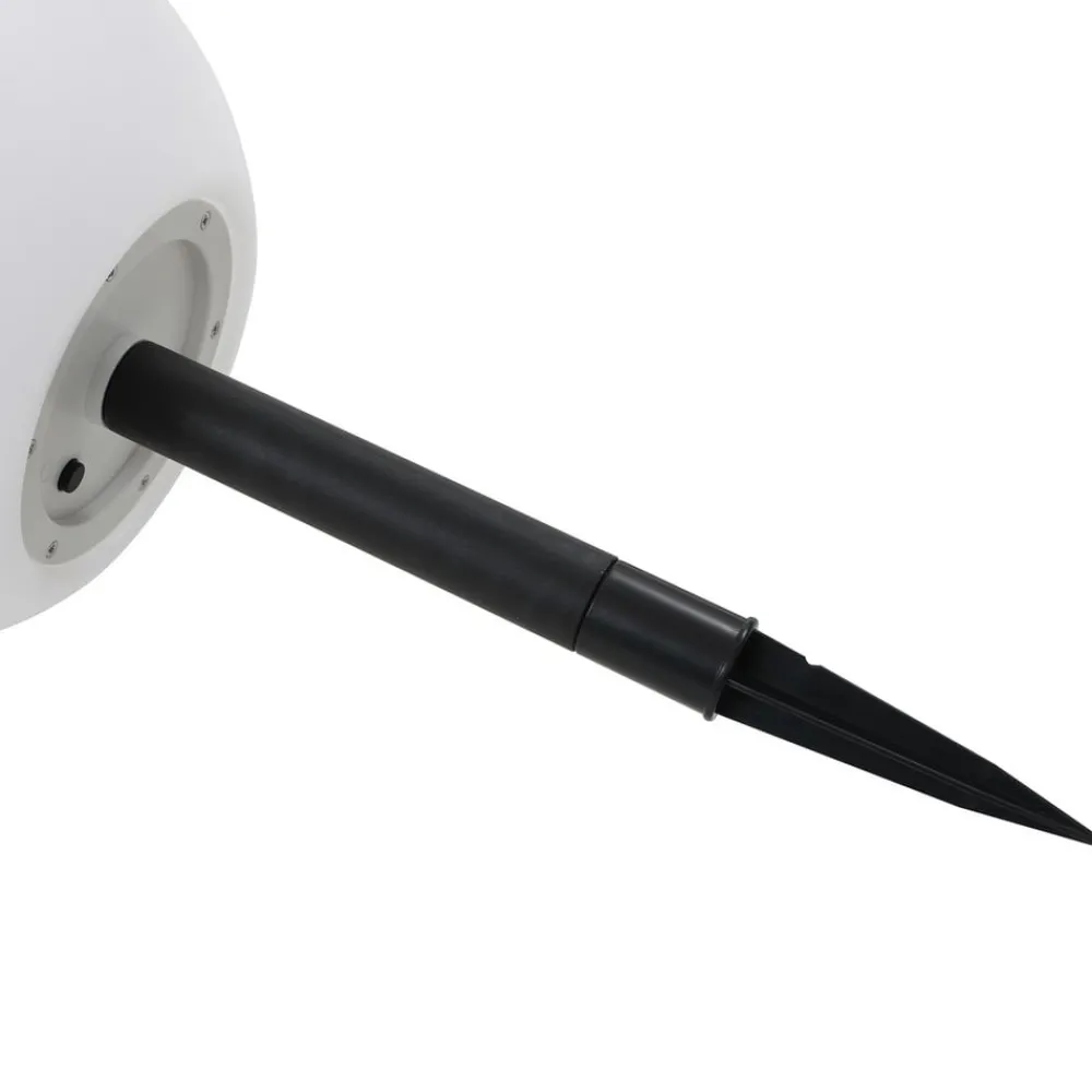 Lindby Dekorationsbelysning|Solcellelamper > LED-solcellelampe Lago, Ø 25 cm, kugle, jordspyd, hvid