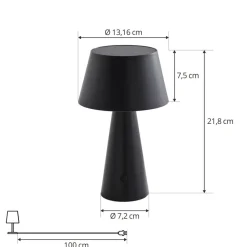 Lindby Solcellelamper > LED-solcellelampe Lirinor sort plast 13 cm