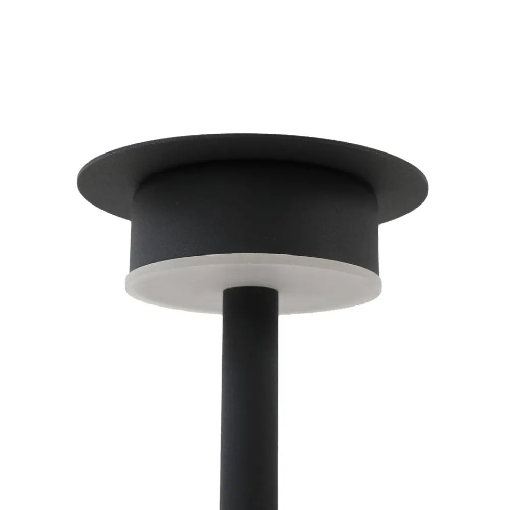 Lindby Dekorationsbelysning|Solcellelamper > LED-solcellelampe Lyris, sort, aluminium, 3.000 K