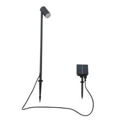 Dekorationsbelysning|Solcellelamper ^ Lindby LED-solcellelampe Myric, sort, aluminium, 3.000 K
