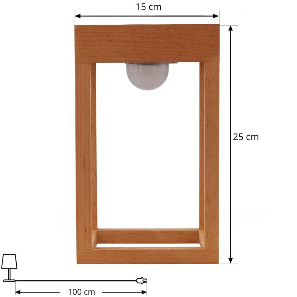Lindby Dekorationsbelysning|Solcellelamper > LED-solcellelampe Peransa, træ, 25 cm høj