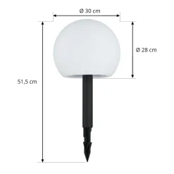 Dekorationsbelysning|Solcellelamper ^ Lindby LED-solcellelamper Lago, RGBW, sæt med 3, kugler, jordspyd