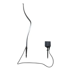 Lindby Solcellelamper|Udendørs Spot > LED-solcellelampe Sabriel, buet, sort, aluminium, 3000K