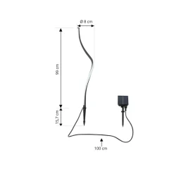Lindby Solcellelamper|Udendørs Spot > LED-solcellelampe Sabriel, buet, sort, aluminium, 3000K