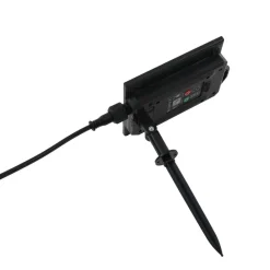 Lindby Solcellelamper|Udendørs Spot > LED-solcellelampe Sabriel, buet, sort, aluminium, 3000K