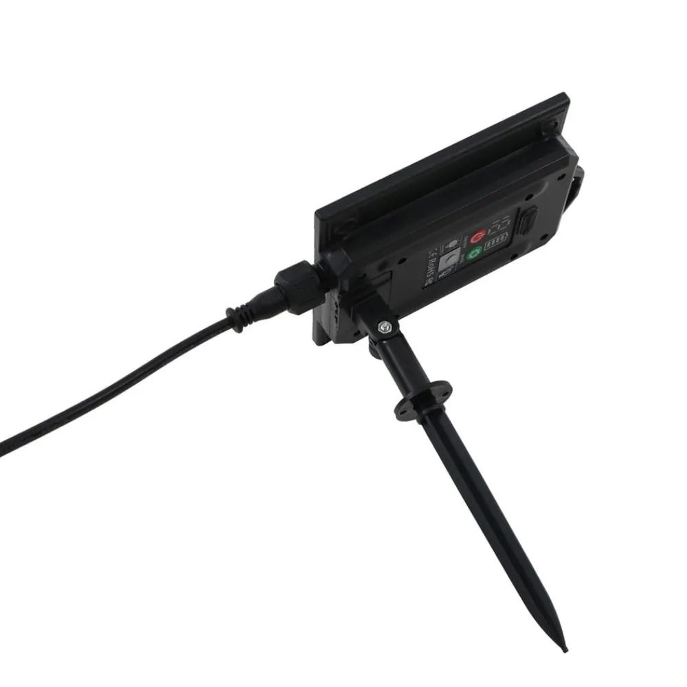 Lindby Solcellelamper|Udendørs Spot > LED-solcellelampe Sabriel, buet, sort, aluminium, 3000K