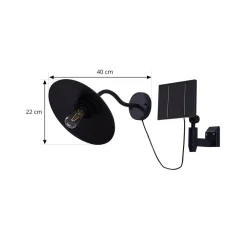 Lindby Solcellelamper > LED-solcellelampe Virane, sort, aluminium