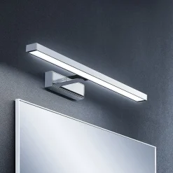 Lindby Væglamper > LED-spejllampe Jukka, 60 cm, krom, metal, IP44