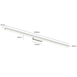 Lindby Væg- Og Spejllamper|Væglamper > LED-spejllampe til badeværelset Alenia, 120 cm, krom