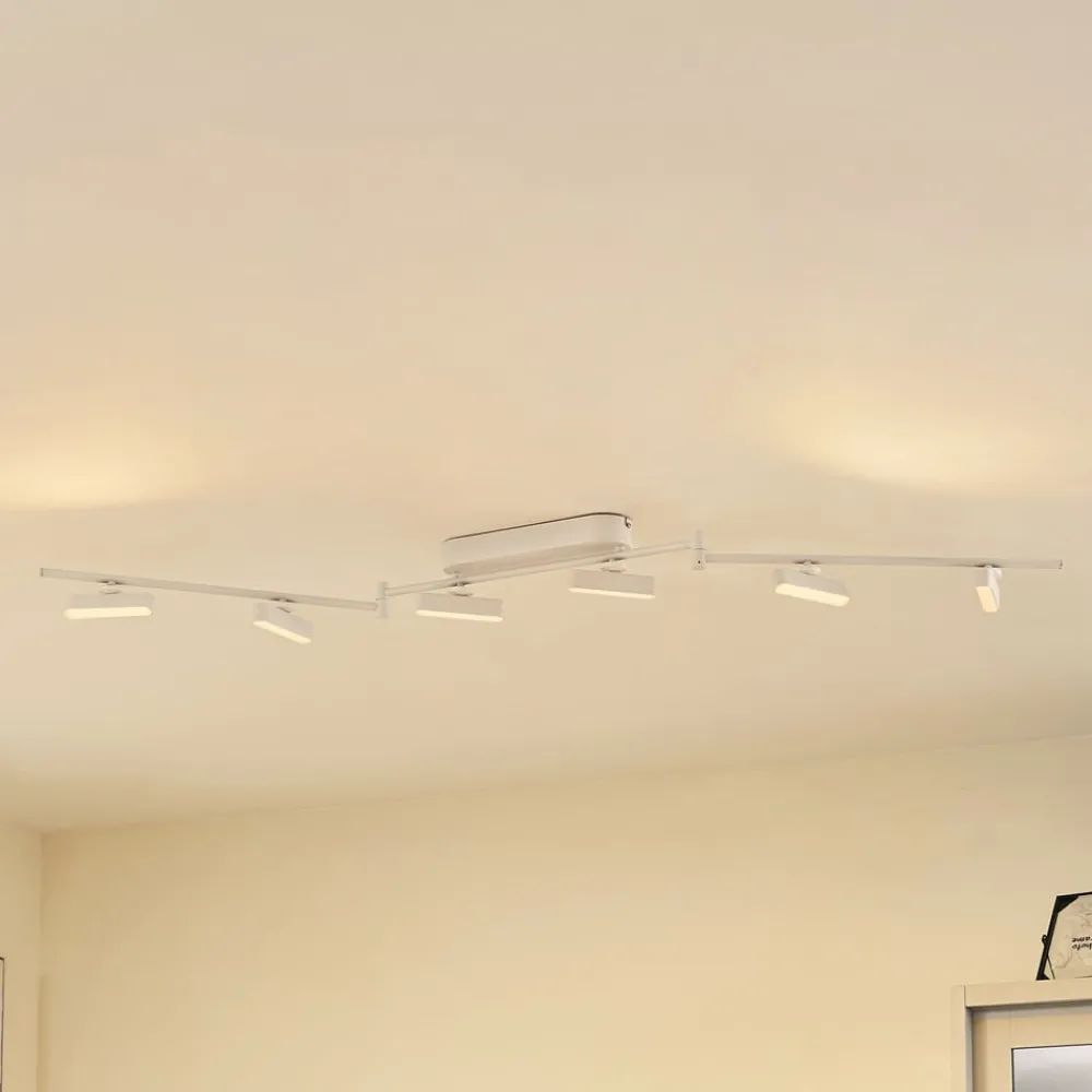 Lindby Loftlamper|Spotlights > LED-spotlight Eldrin, hvid, 6 lyskilder, lysliste