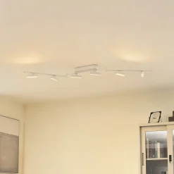 Lindby Loftlamper|Spotlights > LED-spotlight Eldrin, hvid, 6 lyskilder, lysliste