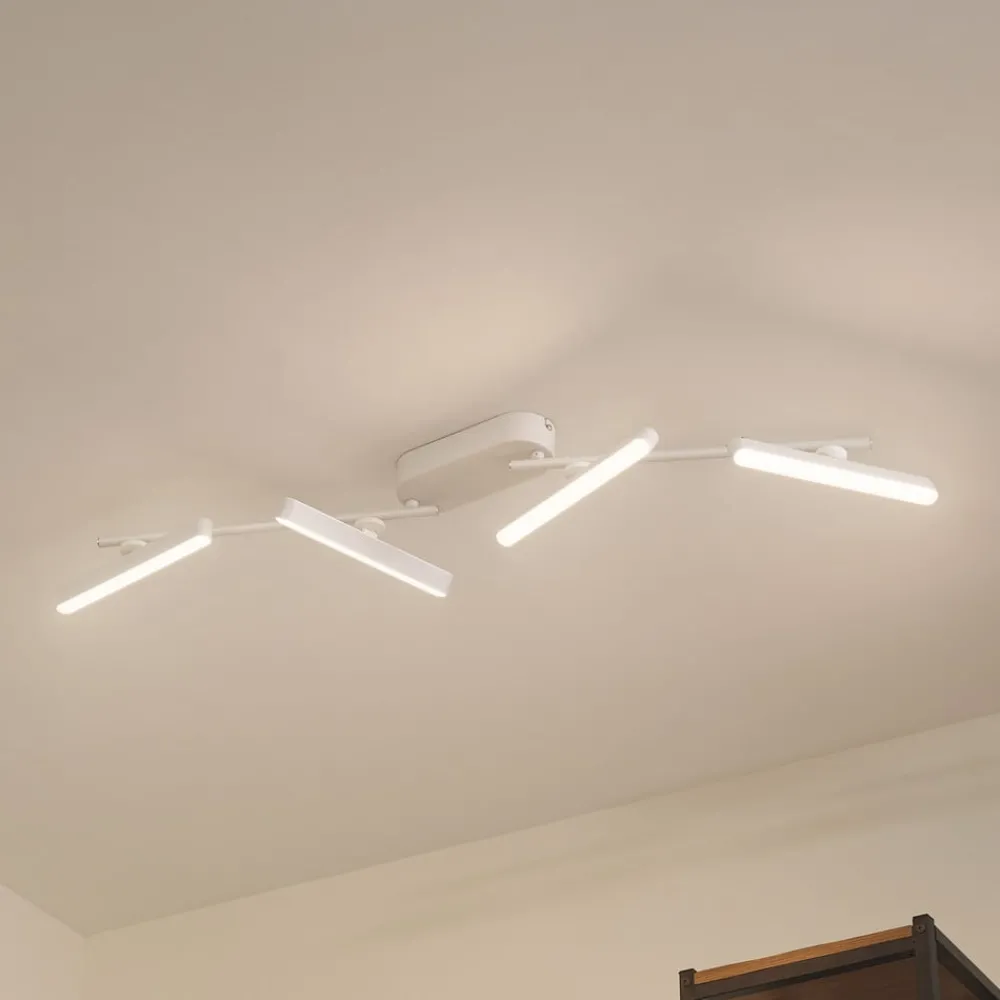Lindby Gang|Loftlamper > LED-spotlight Eldrin, hvid, 4 lyskilder, lysliste