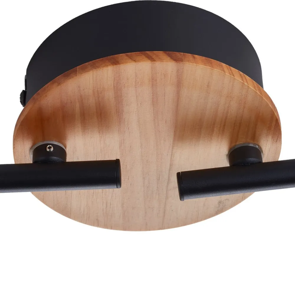 Spotlights ^ Lindby LED-spotlight Manel, træ, 84 cm lang, 4 lyskilder