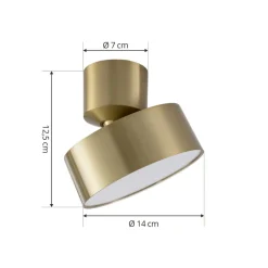 Lindby Loftlamper|Loftlamper > LED-spotlight Nivoria, Ø 14 cm, guldfarvet, drejeligt monteret