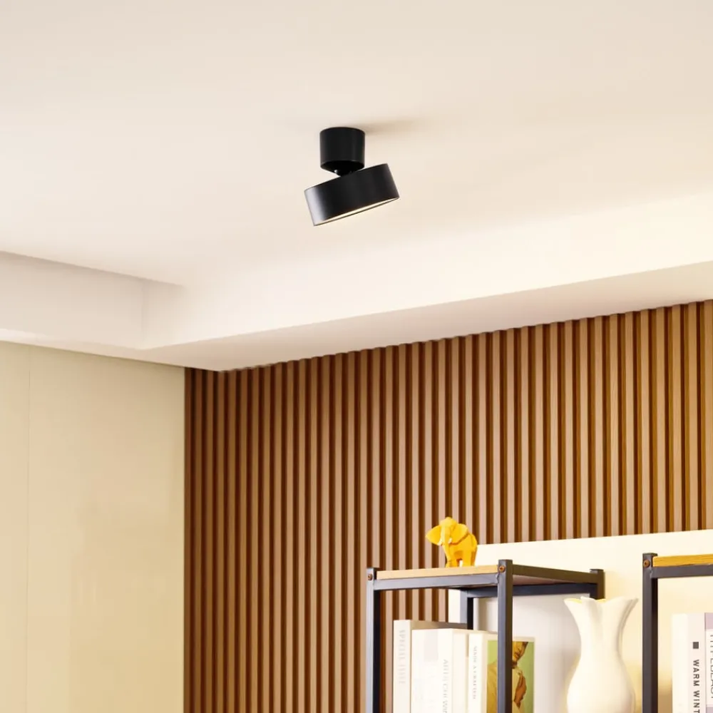 Loftlamper|Loftlamper ^ Lindby LED-spotlight Nivoria, Ø 14 cm, sort, drejelig