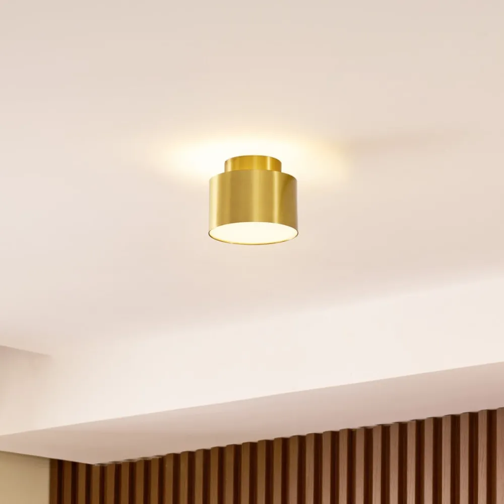 Lindby Gang|Loftlamper > LED-spotlight Nivoria, 11 x 9 cm, guldfarvet, metal