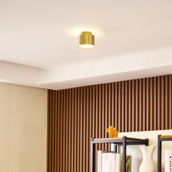 Lindby Gang|Loftlamper > LED-spotlight Nivoria, 11 x 9 cm, guldfarvet, metal