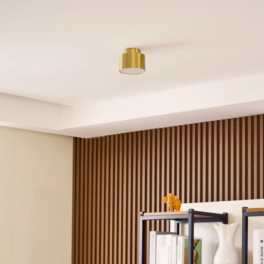 Lindby Gang|Loftlamper > LED-spotlight Nivoria, 11 x 9 cm, guldfarvet, metal