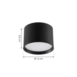 Gang|Loftlamper ^ Lindby LED-spotlight Nivoria, Ø 12 cm, 15 W, sort, metal