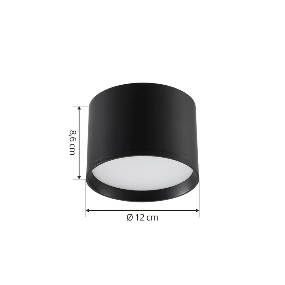 Gang|Loftlamper ^ Lindby LED-spotlight Nivoria, Ø 12 cm, 15 W, sort, metal