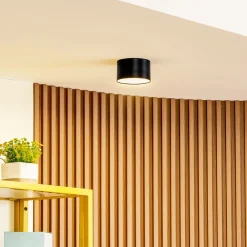 Lindby Gang|Loftlamper > LED-spotlight Nivoria, 11 x 7 cm, sort, metal