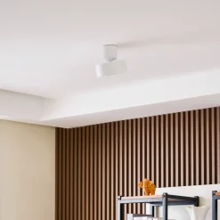 Gang|Loftlamper ^ Lindby LED-spotlight Nivoria, Ø 14 cm, hvid, drejelig