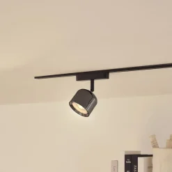 Lindby Skinnesystem > LED-spot 48 V Lumaro, grå, Ø 8,2 cm, aluminium, dæmpbar