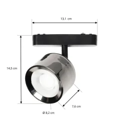 Lindby Skinnesystem > LED-spot 48 V Lumaro, grå, Ø 8,2 cm, aluminium, dæmpbar