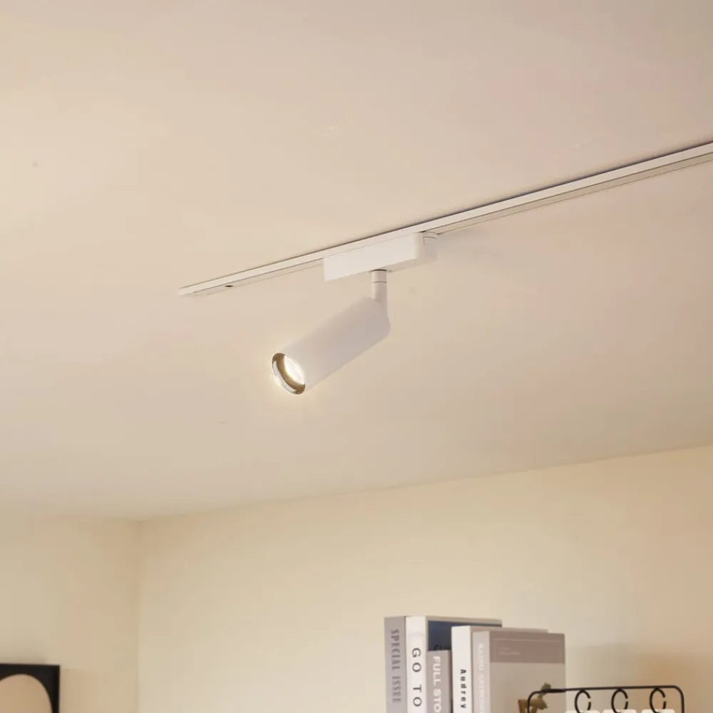 Lindby Skinnesystem > LED-spot 48 V Lumaro, hvid, Ø 4 cm, aluminium, dæmpbar