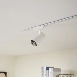 Lindby Skinnesystem > LED-spot 48 V Lumaro, hvid, Ø7cm, plast, dæmpbar