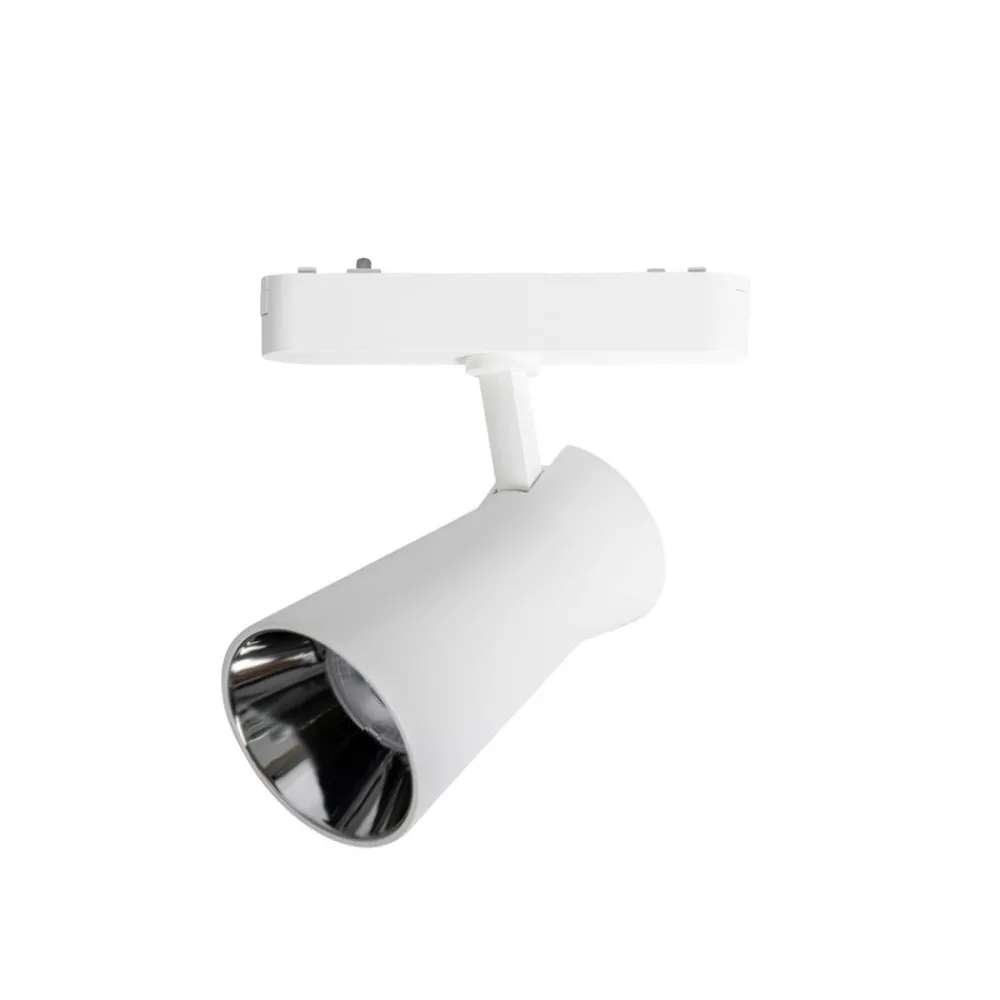 Lindby Skinnesystem > LED-spot 48 V Lumaro, hvid, Ø7cm, plast, dæmpbar