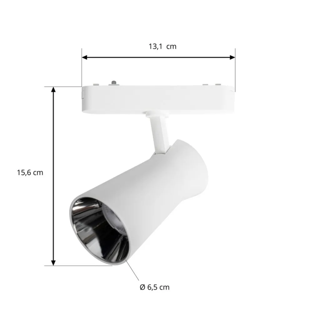 Lindby Skinnesystem > LED-spot 48 V Lumaro, hvid, Ø7cm, plast, dæmpbar
