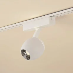 Skinnesystem ^ Lindby LED-spot 48 V Lumaro, hvid, Ø6cm, plast, dæmpbar