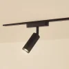 Skinnesystem ^ Lindby LED-spot 48 V Lumaro, sort, Ø 4 cm, aluminium, dæmpbar