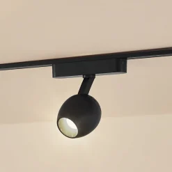 Skinnesystem ^ Lindby LED-spot 48 V Lumaro, sort, Ø 6,2 cm, dæmpbar
