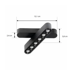 Skinnesystem ^ Lindby LED-strip 48V Lumaro,sort,6punkter,drejelig,dæmpbar