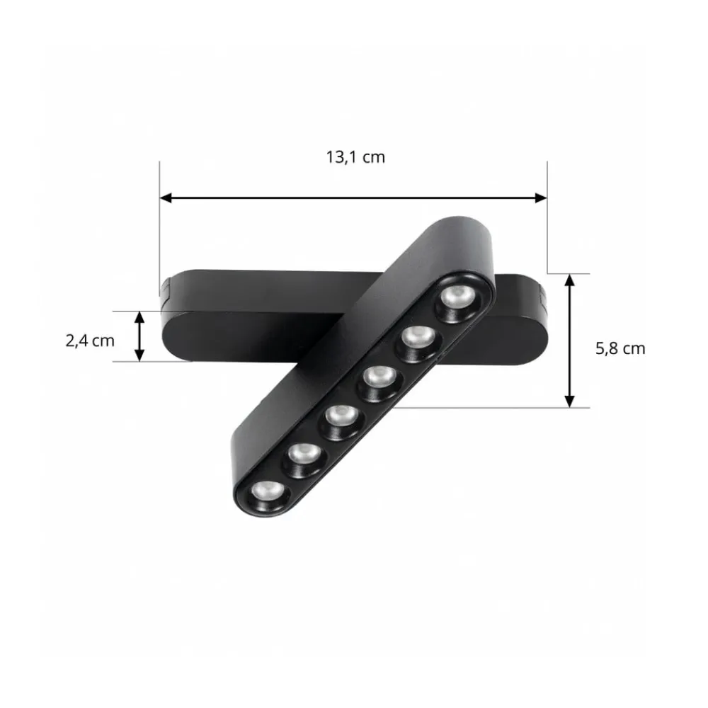 Skinnesystem ^ Lindby LED-strip 48V Lumaro,sort,6punkter,drejelig,dæmpbar