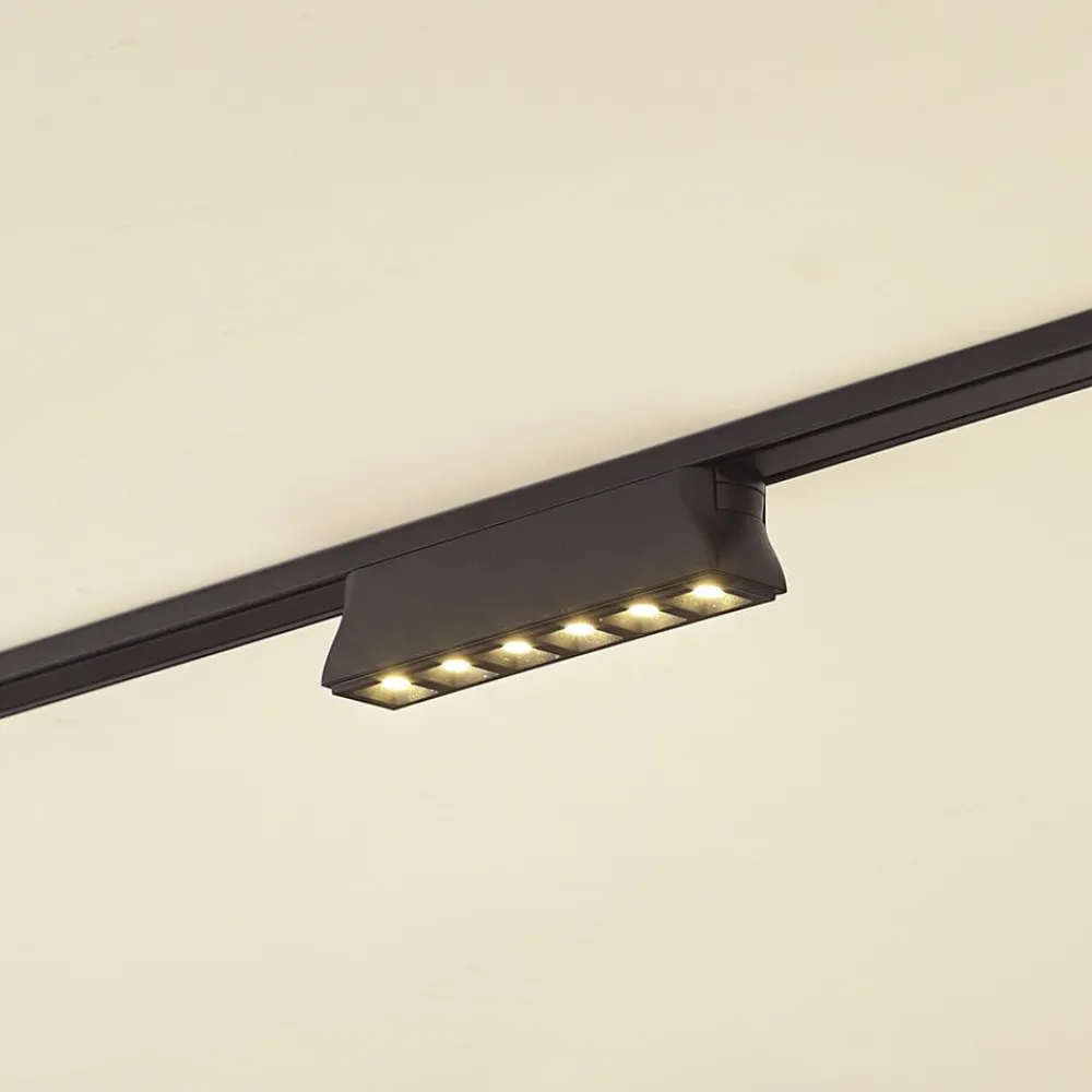 Skinnesystem ^ Lindby LED-strip 48 V Lumaro,sort,6 punkter,2,5cm,dæmpbar