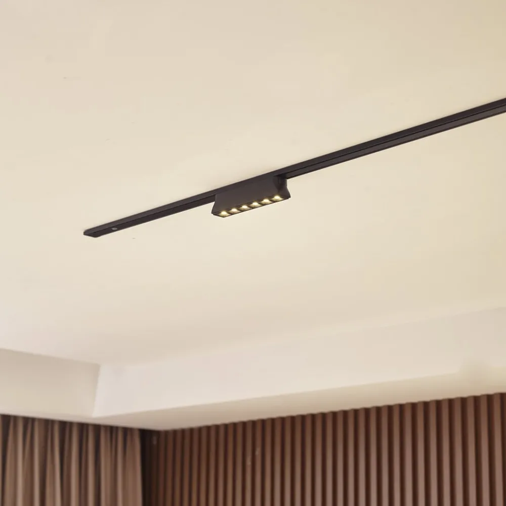 Skinnesystem ^ Lindby LED-strip 48 V Lumaro,sort,6 punkter,2,5cm,dæmpbar