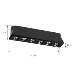 Skinnesystem ^ Lindby LED-strip 48 V Lumaro,sort,6 punkter,2,5cm,dæmpbar