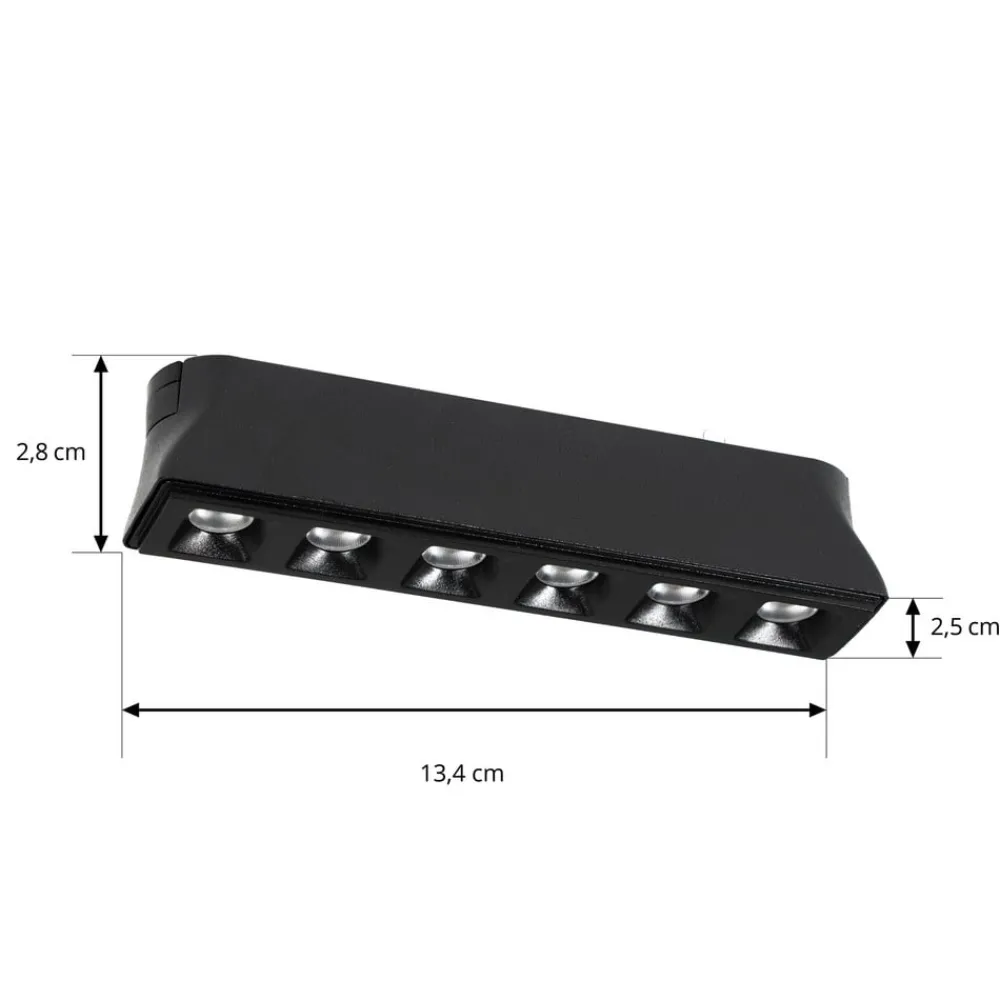 Skinnesystem ^ Lindby LED-strip 48 V Lumaro,sort,6 punkter,2,5cm,dæmpbar