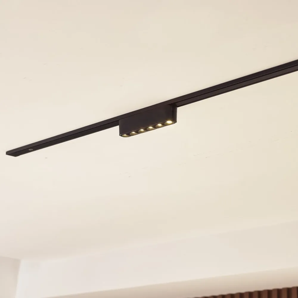 Lindby Skinnesystem > LED-strip 48V Lumaro, sort,6 punkter,2,4cm,dæmpbar