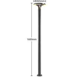 Terrassebelysning|Lygtepæle ^ Lindby LED-udendørslampe Keily, cirkel, antracit, metal