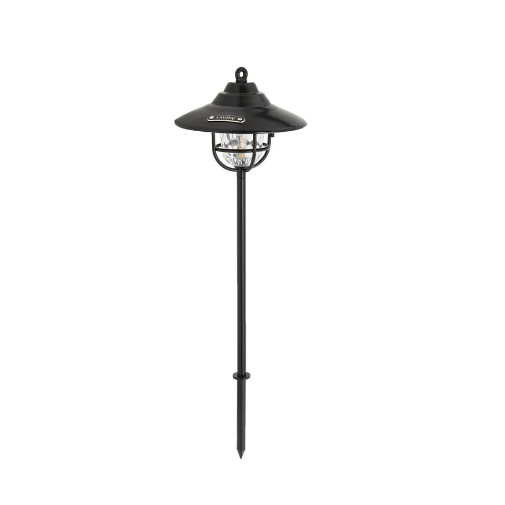 Lindby Udendørs Pendellamper > LED-udendørslampe Ketil, sort, jordspyd, batteri