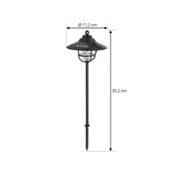 Lindby Udendørs Pendellamper > LED-udendørslampe Ketil, sort, jordspyd, batteri