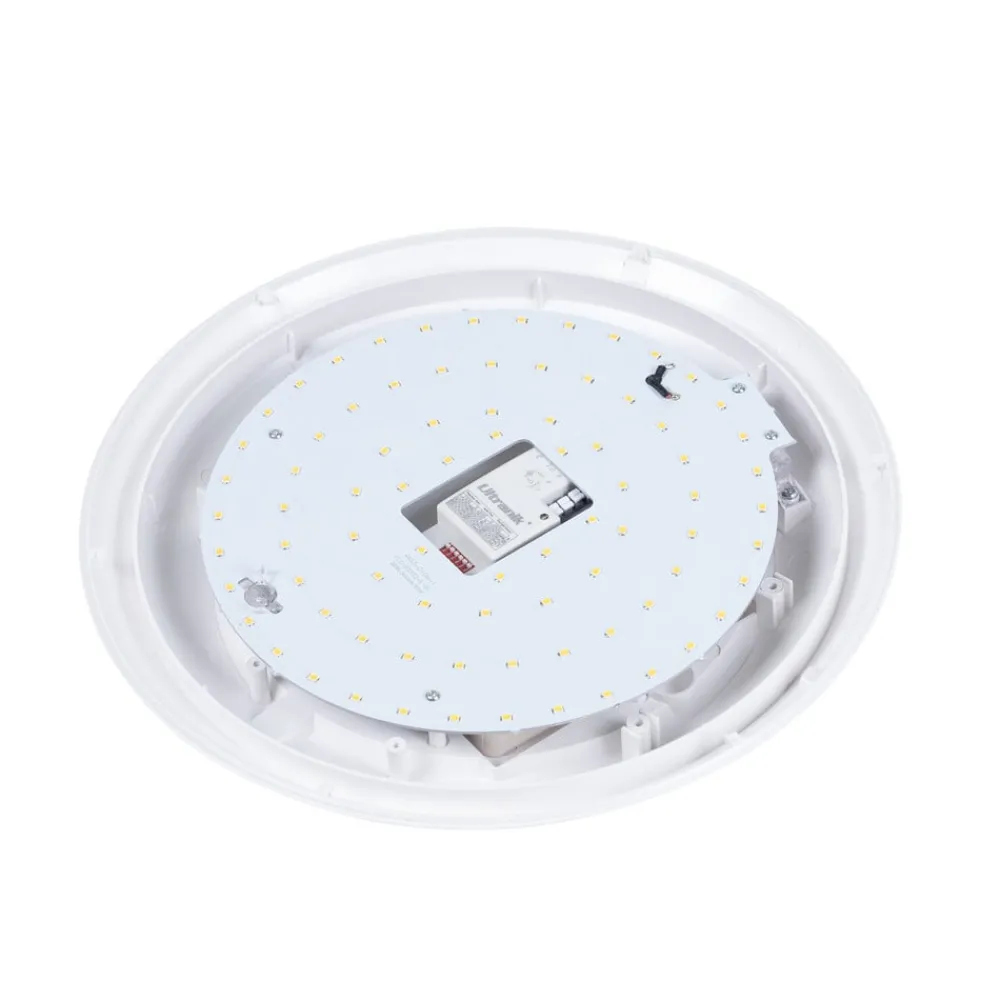 Lindby Terrassebelysning|Udendørs Loftlamper > LED udendørs loftlampe Naira, hvid, sensor, 30 cm, IP65