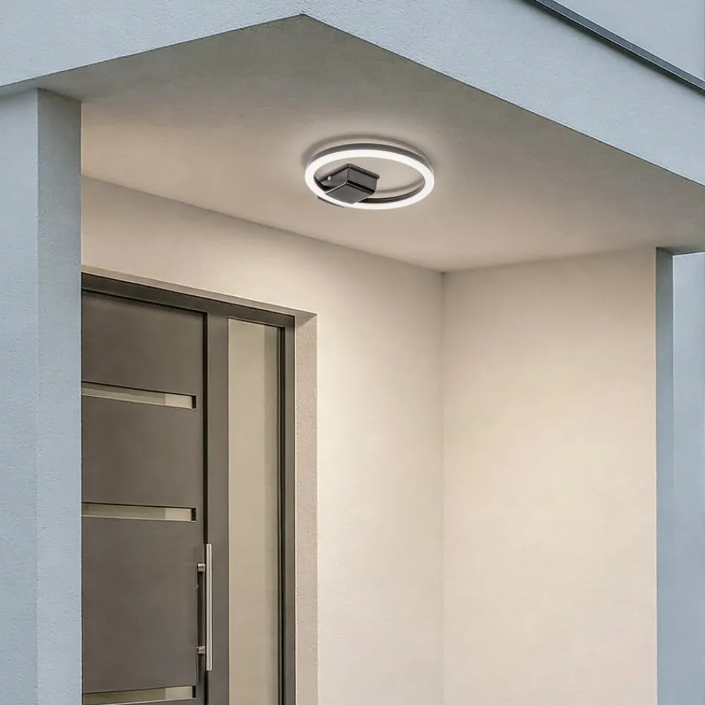 Lindby Terrassebelysning|Udendørs Loftlamper > LED udendørs loftlampe Finian, Ø 31 cm, CCT, dæmpbar