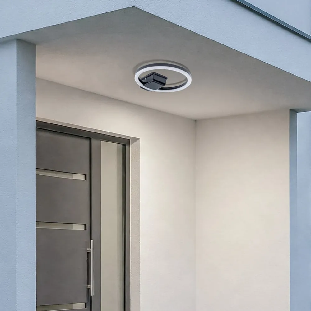 Lindby Terrassebelysning|Udendørs Loftlamper > LED udendørs loftlampe Finian, Ø 31 cm, CCT, dæmpbar