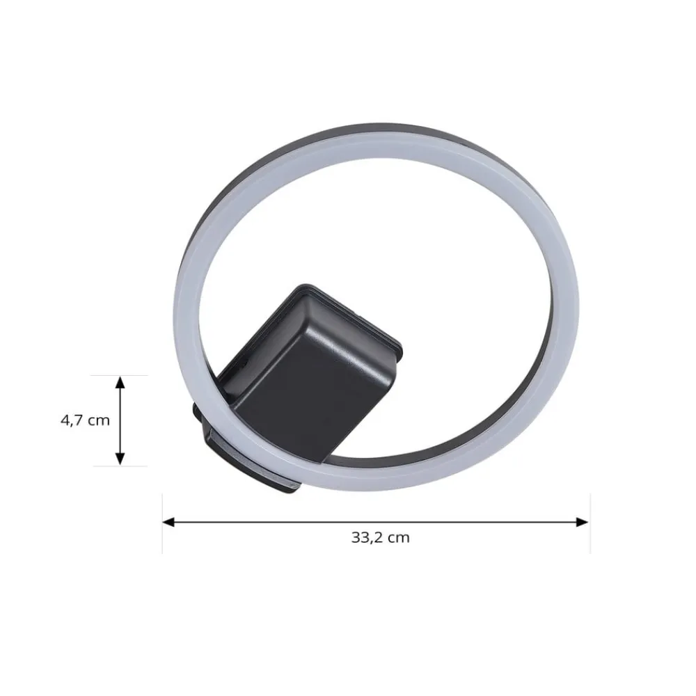 Lindby Terrassebelysning|Udendørs Loftlamper > LED udendørs loftlampe Finian, Ø 31 cm, CCT, dæmpbar